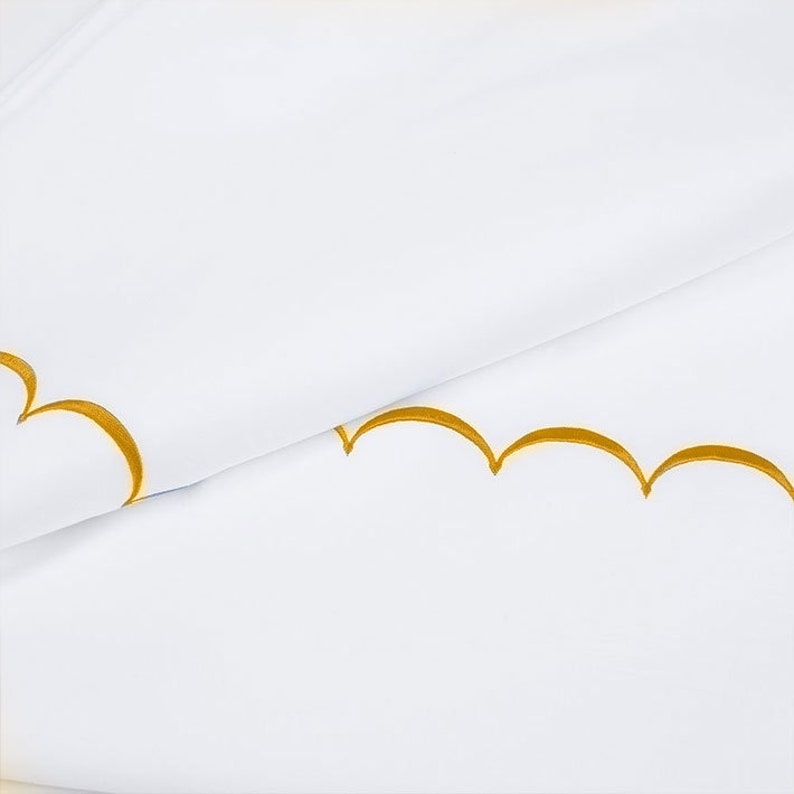 Scallops - Cotton Sateen Embroidered Edge Duvet Cover Sets