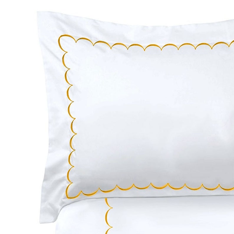 Scallops - Cotton Sateen Embroidered Edge Duvet Cover Sets