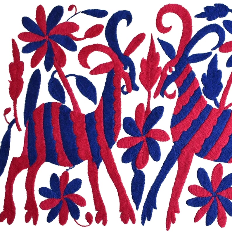 Set of 4 | Mexican Decorative Cushion Covers | Otomi Design Covers | Cotton Linen Fabric | Embroidered | With OR Without Insert
