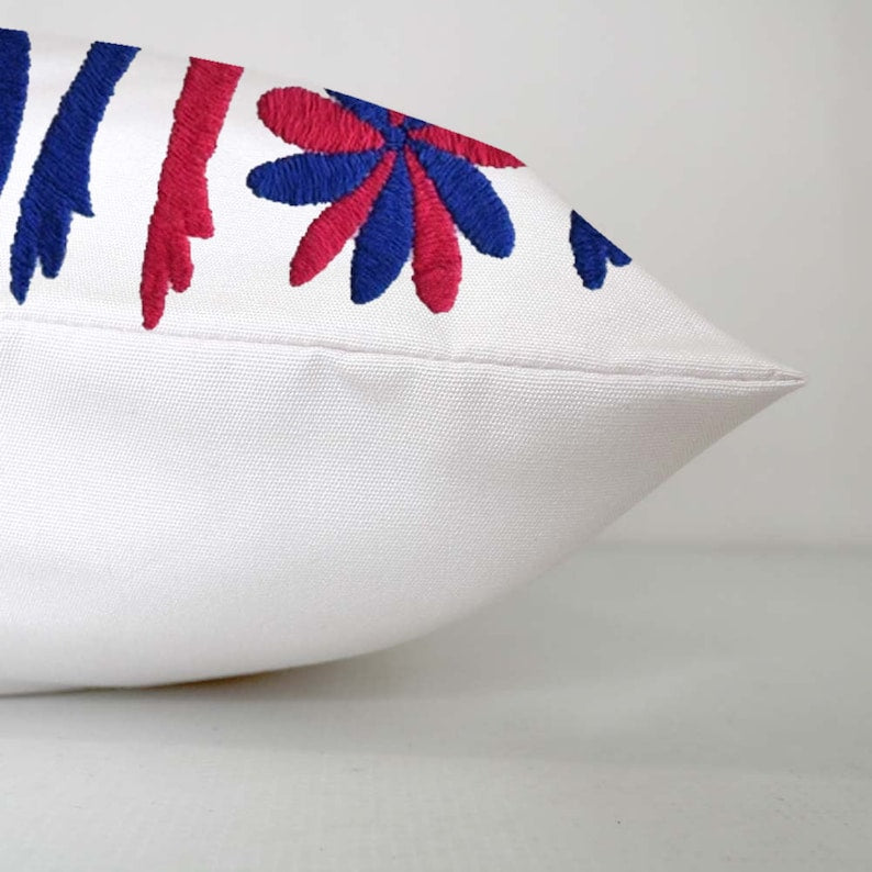 Set of 4 | Mexican Decorative Cushion Covers | Otomi Design Covers | Cotton Linen Fabric | Embroidered | With OR Without Insert