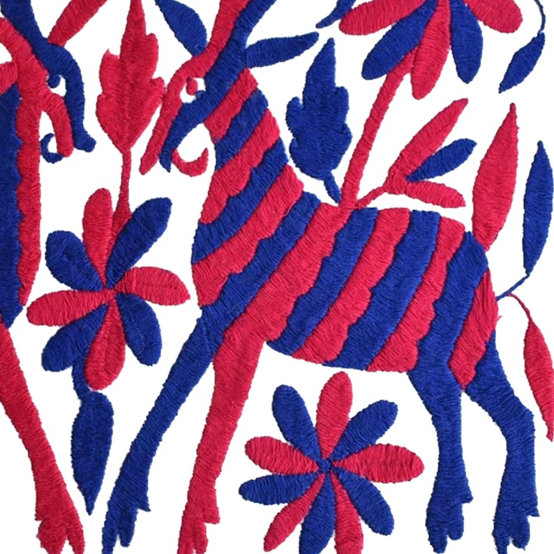 Set of 4 | Mexican Decorative Cushion Covers | Otomi Design Covers | Cotton Linen Fabric | Embroidered | With OR Without Insert