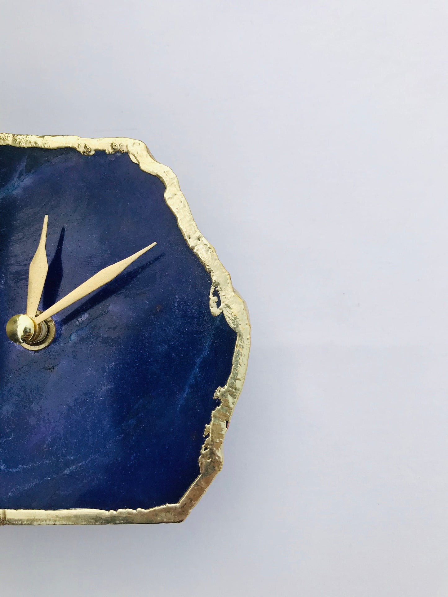 Indigo Blue Agate Desk/Wall Clock, Can be Personalised/Customised/Personalised Momento