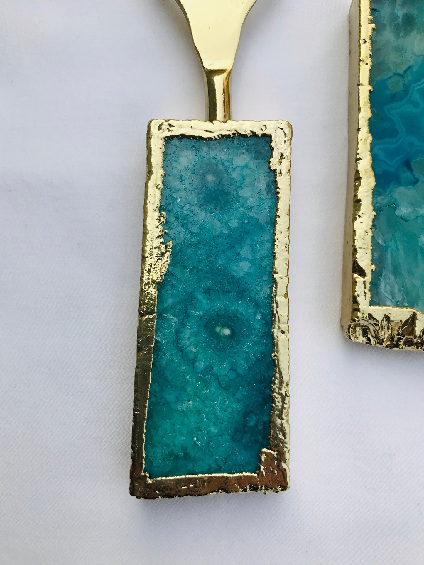Set of 3 Aqua Agate Bottle Openers
