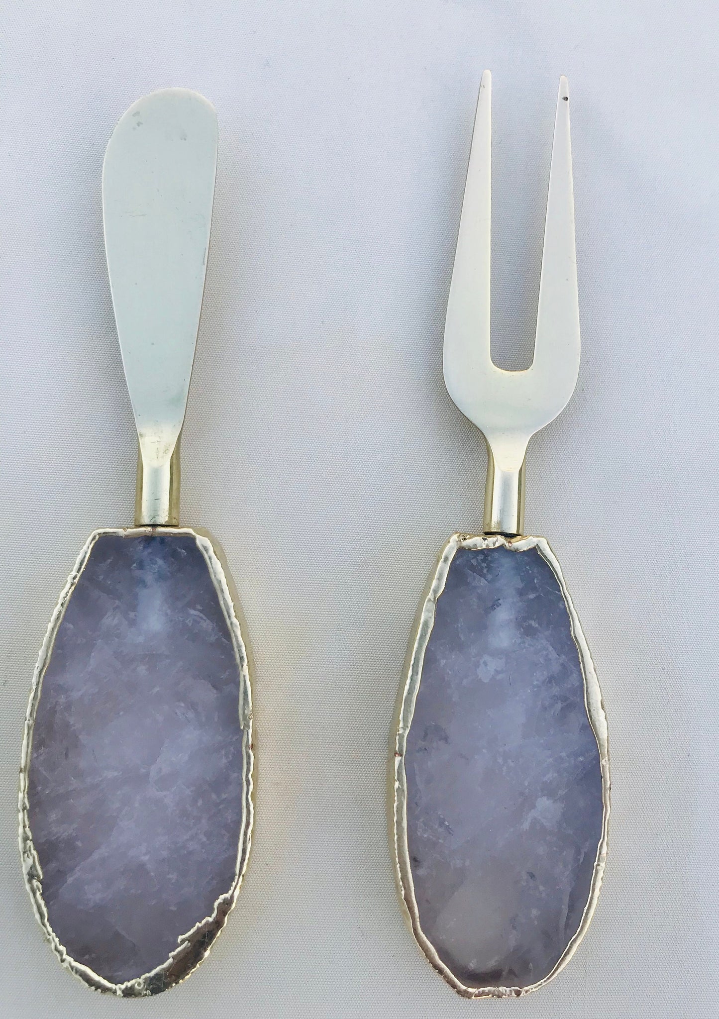 Set of 3 Rose Quartz Cheese Knives/Spreaders