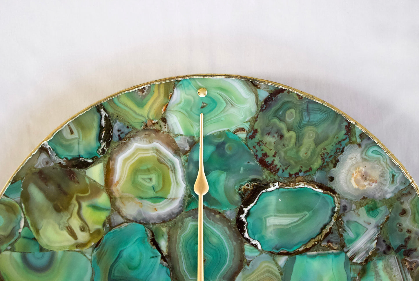 Light Green Agate Wall Clock | Circular