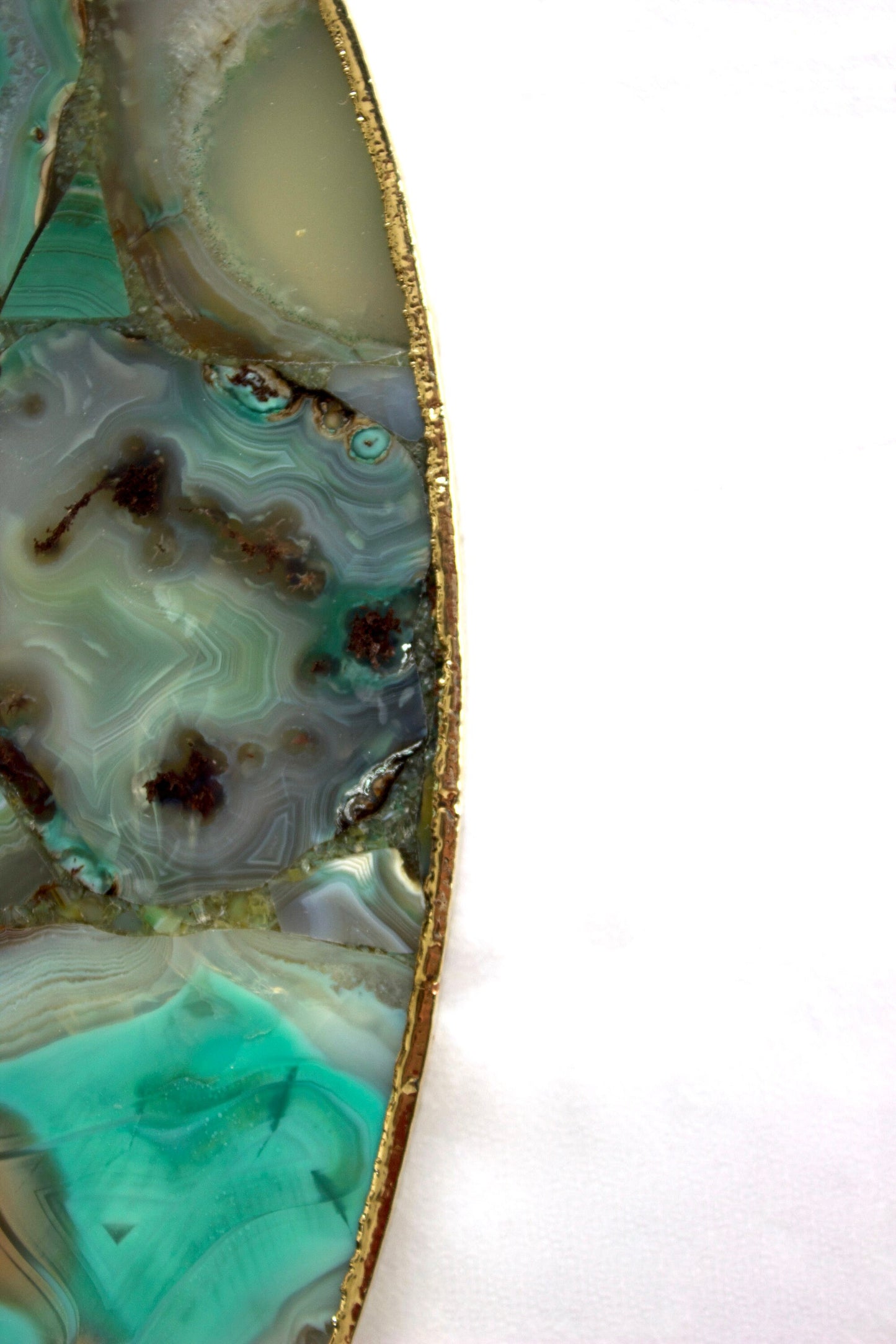 Light Green Agate Wall Clock | Circular