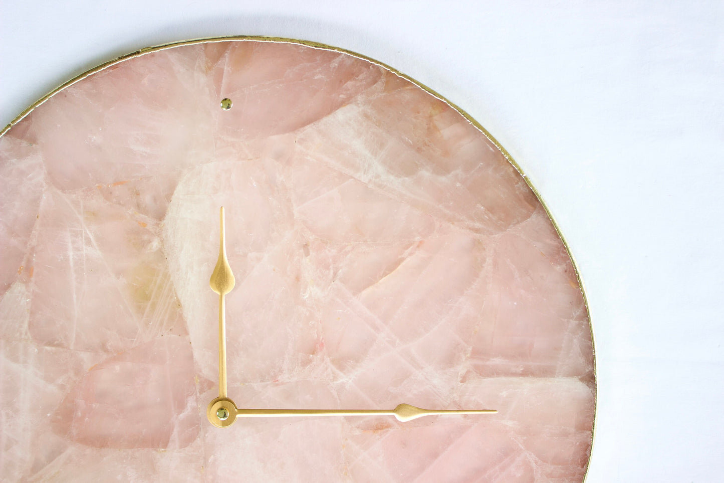Rose Quartz Agate Wall Clock | Circular