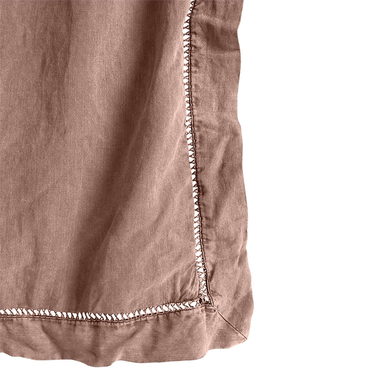 Embroidered Edge Clay 100% Pure Linen | Linen Cotton Mix | 3 Piece Duvet Cover Set | 4 Piece Sheet Set | Handmade | Pre-washed | Soft
