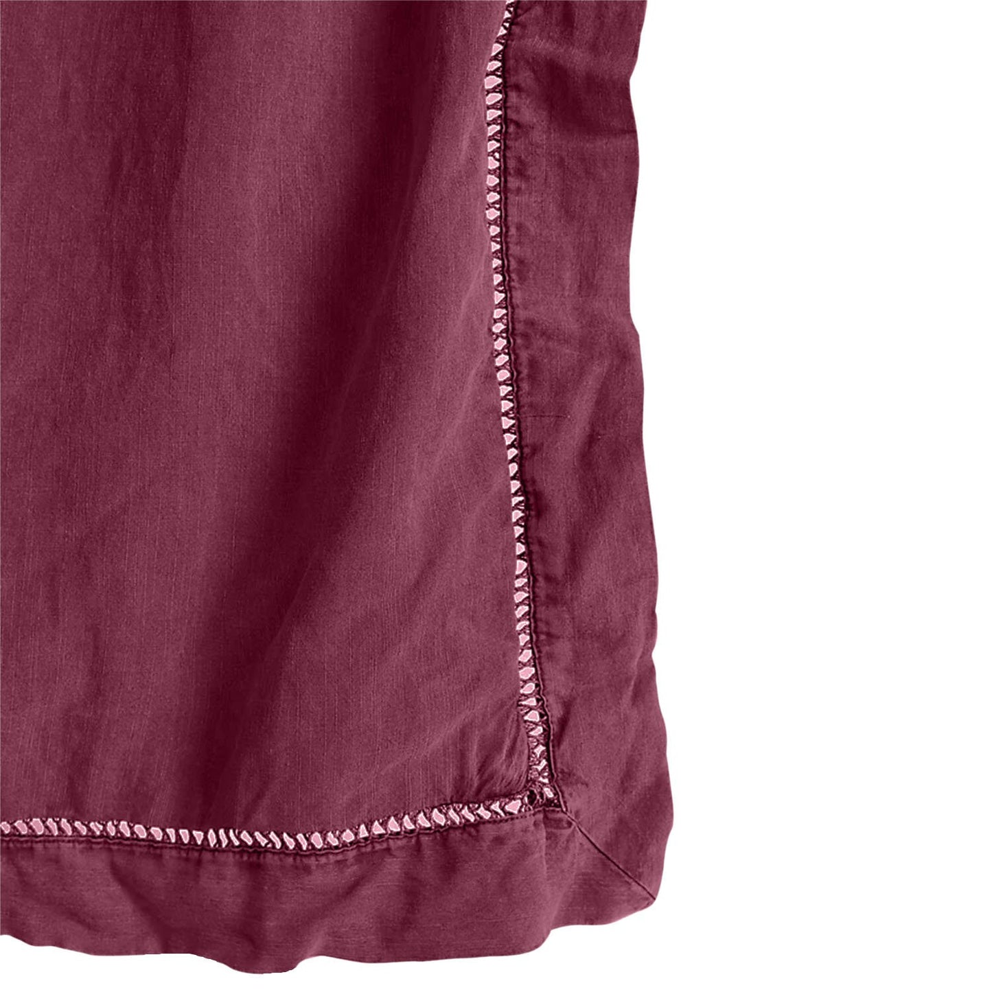 Embroidered Edge Berry 100% Pure Linen | Linen Cotton Mix | 3 Piece Duvet Cover Set | 4 Piece Sheet Set | Handmade | Pre-washed | Soft