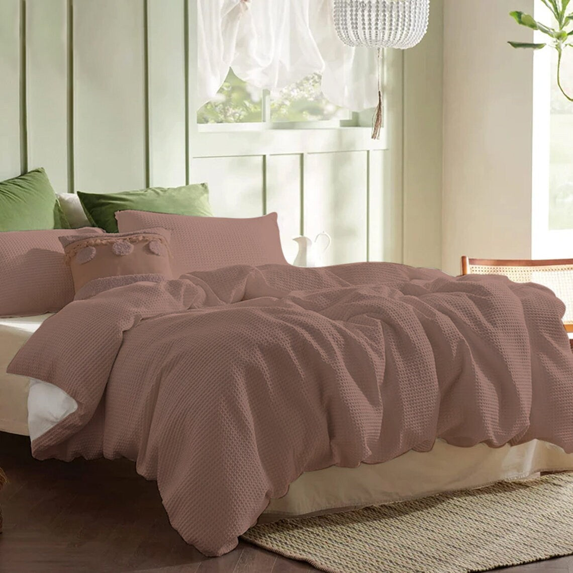 Waffle Weave Pure Cotton Duvet Cover Sets