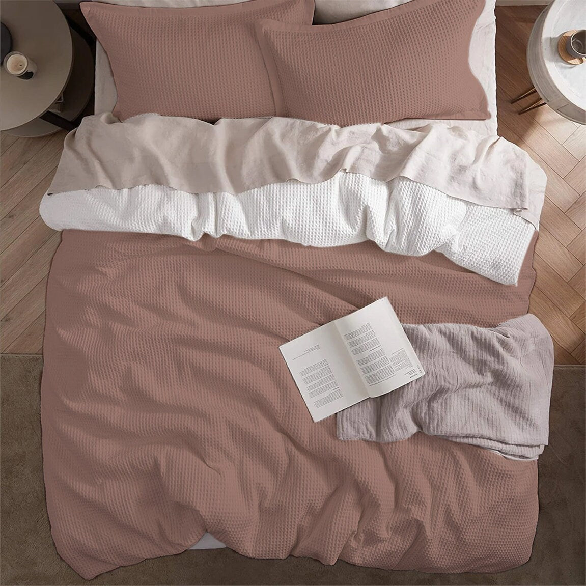 Waffle Weave Pure Cotton Duvet Cover Sets