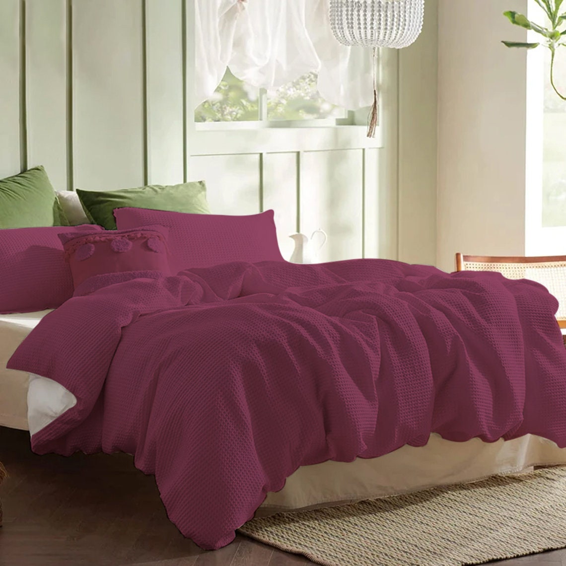 Waffle Weave Pure Cotton Duvet Cover Sets