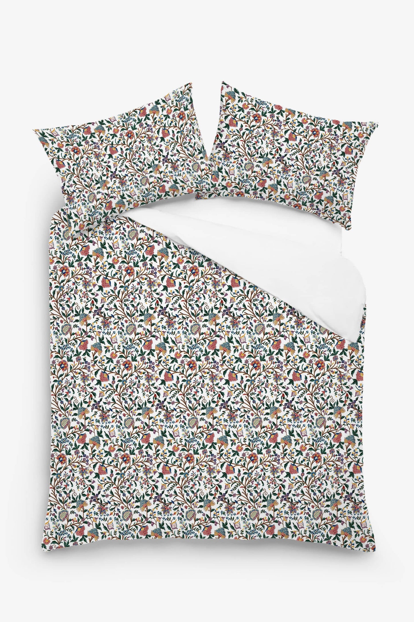 Sienna - 3 Piece Crewel Embroidered Duvet Set | Linen Cotton Mix | Embroidered Duvet Cover with Embroidered Pillowcases | Handmade | Soft