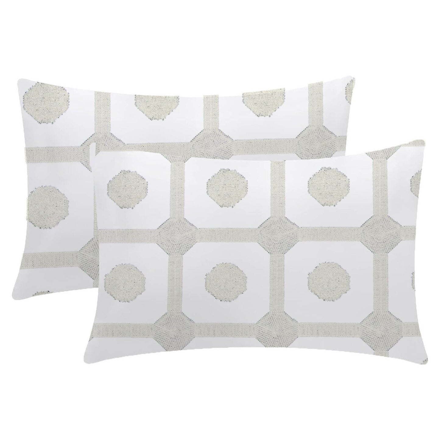 Daria - 3 Piece Crewel Embroidered Duvet Set | Linen Cotton Mix | Embroidered Duvet Cover with Embroidered Pillowcases | Handmade | Soft