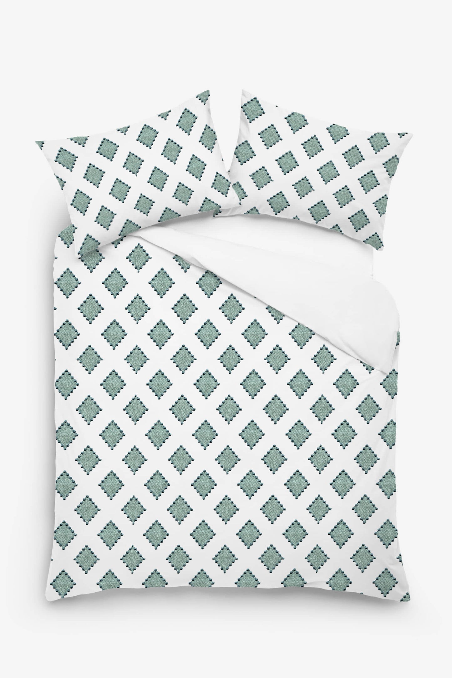 Anna - 3 Piece Crewel Embroidered Duvet Set | Linen Cotton Mix | Embroidered Duvet Cover with Embroidered Pillowcases | Handmade | Soft