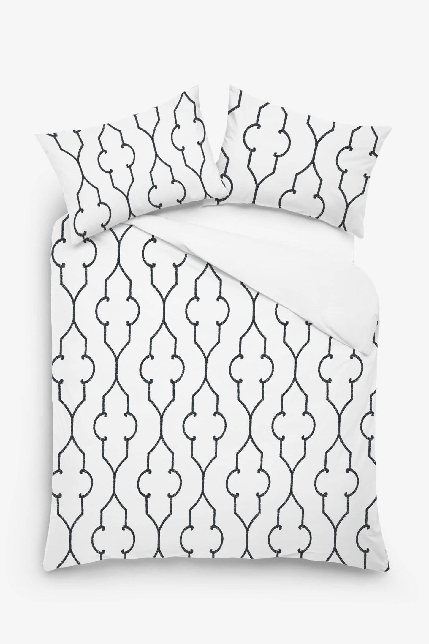 Leonora - 3 Piece Crewel Embroidered Duvet Set | Linen Cotton Mix | Embroidered Duvet Cover with Embroidered Pillowcases | Handmade | Soft