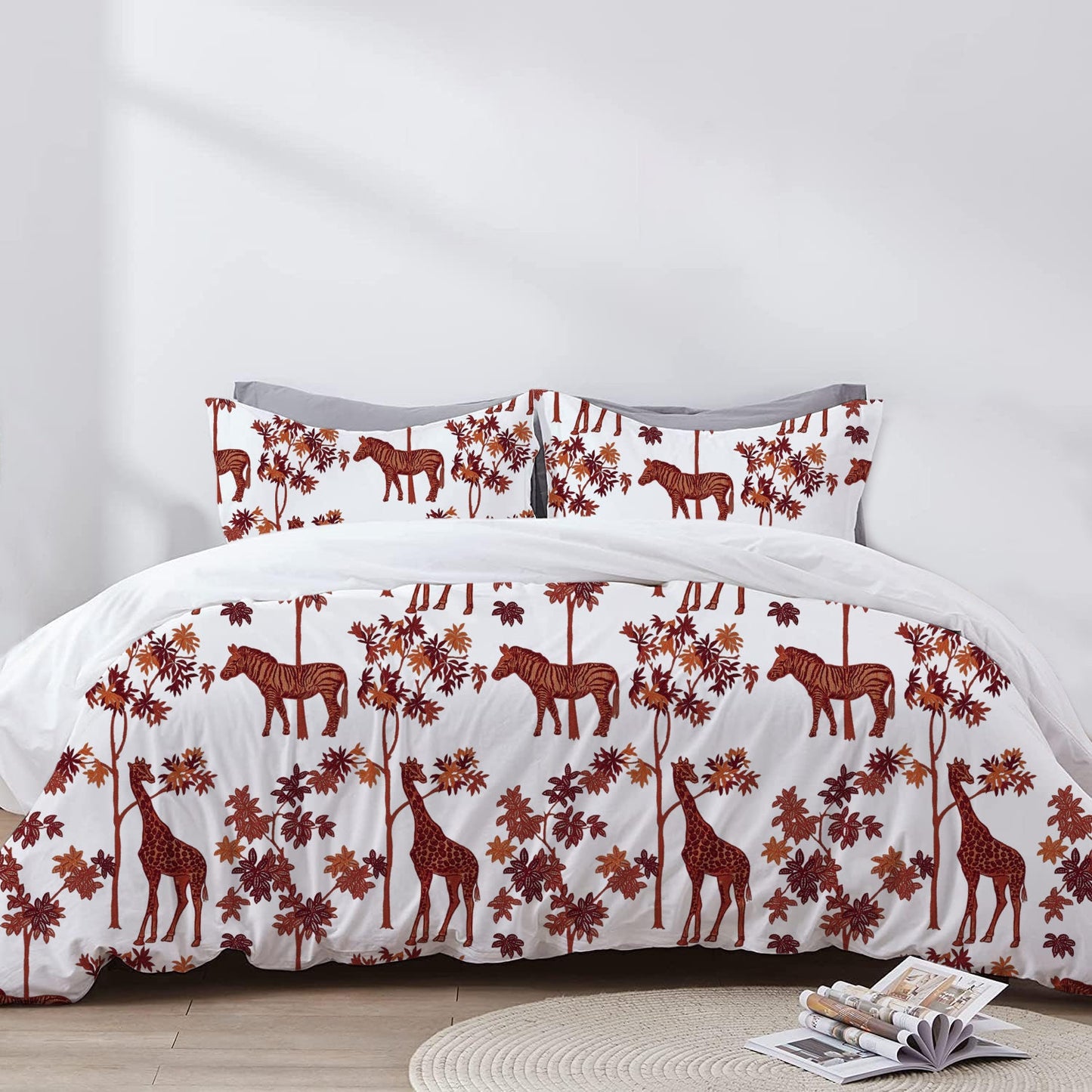 Natalia - 3 Piece Crewel Embroidered Duvet Set | Linen Cotton Mix | Embroidered Duvet Cover with Embroidered Pillowcases | Handmade | Soft