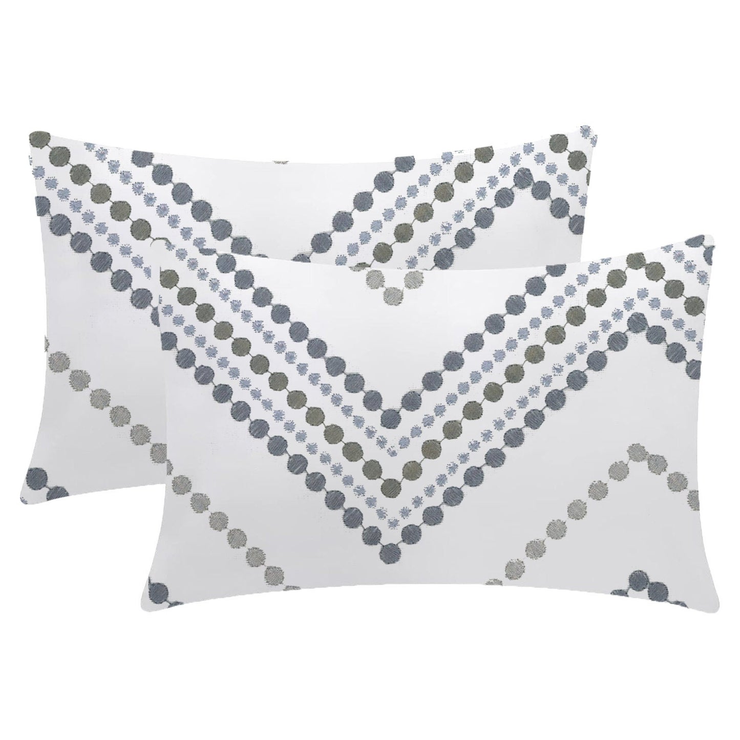 Azura - 3 Piece Crewel Embroidered Duvet Set | Linen Cotton Mix | Embroidered Duvet Cover with Embroidered Pillowcases | Handmade | Soft