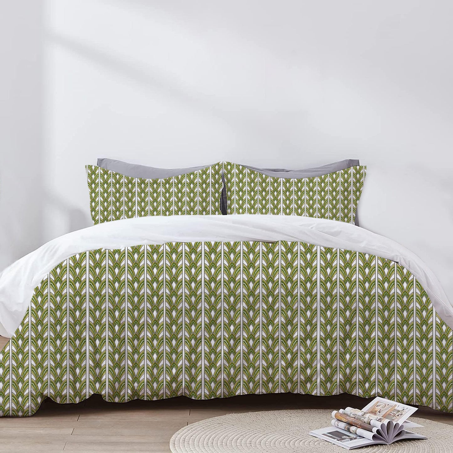 Phoebe - 3 Piece Crewel Embroidered Duvet Set | Linen Cotton Mix | Embroidered Duvet Cover with Embroidered Pillowcases | Handmade | Soft
