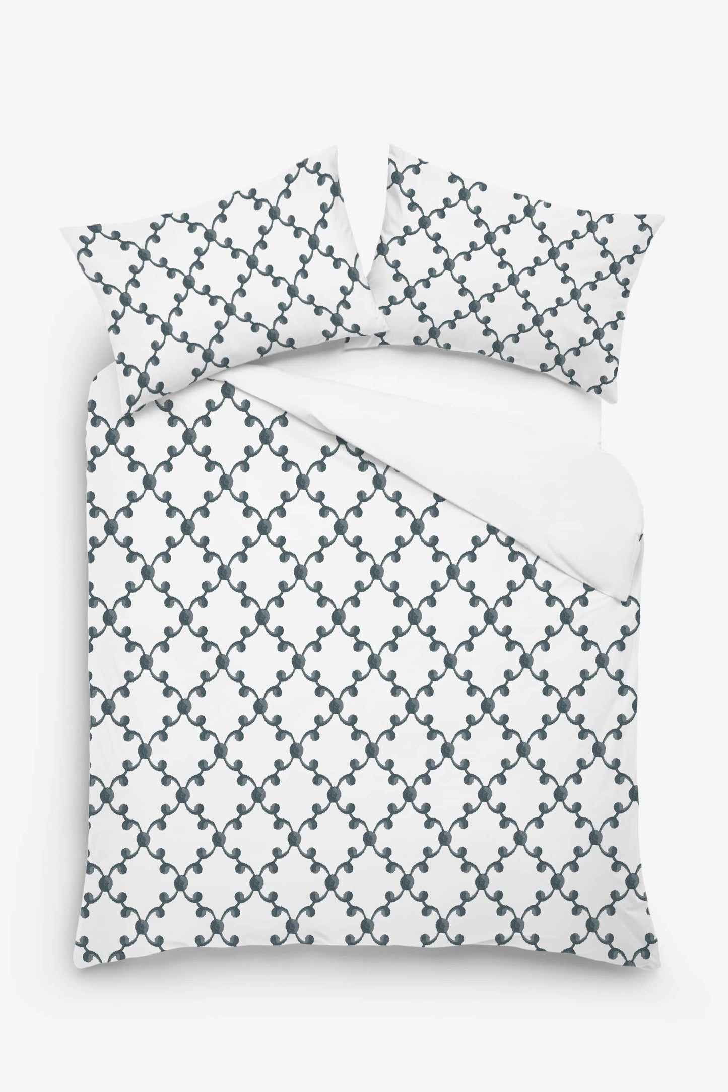 Alethea - 3 Piece Crewel Embroidered Duvet Set | Linen Cotton Mix | Embroidered Duvet Cover with Embroidered Pillowcases | Handmade | Soft