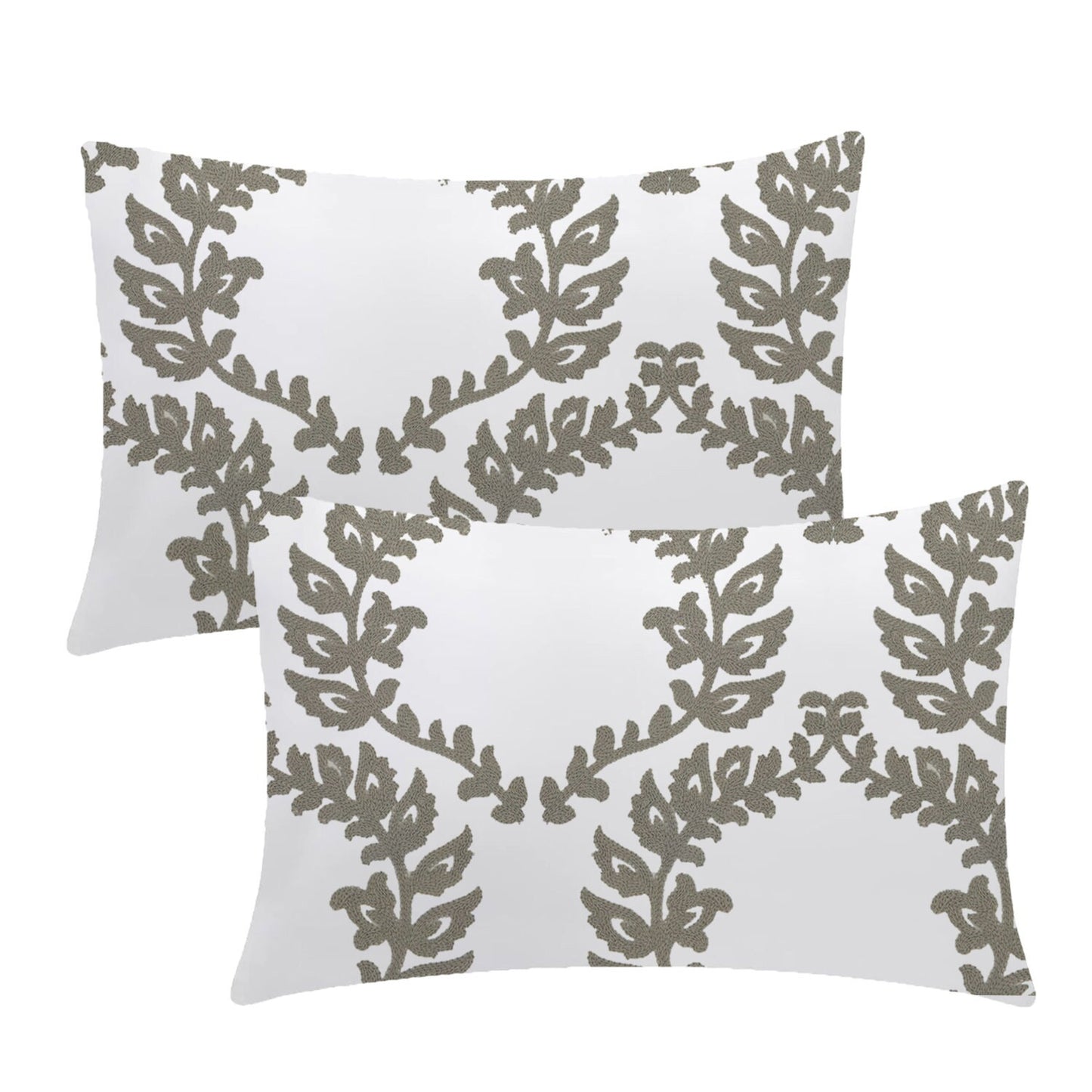 Pandora - 3 Piece Crewel Embroidered Duvet Set | Linen Cotton Mix | Embroidered Duvet Cover with Embroidered Pillowcases | Handmade | Soft