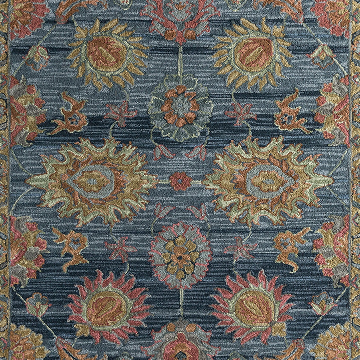 Aziz - Handcrafted Rug/Carpet | Pure Wool | Hand Tufted | High Pile | High Density | Yarn Dyed | Blue, Pink, Yellow