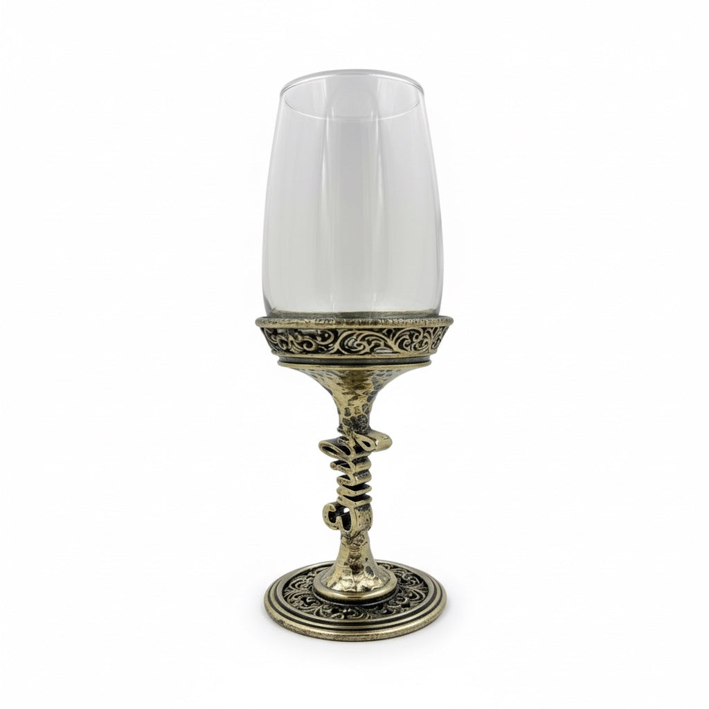 Personalized Wine Glass Set | Engraved Wine Glasses with Electroformed Stem