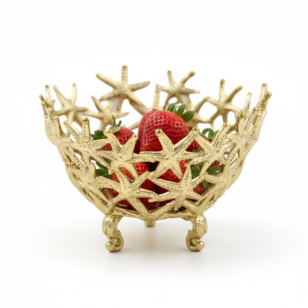 Starfish Bowl - Decorative Serveware | Candy Bowl | Centrepiece | Home Accent | Gold or Antique Finish