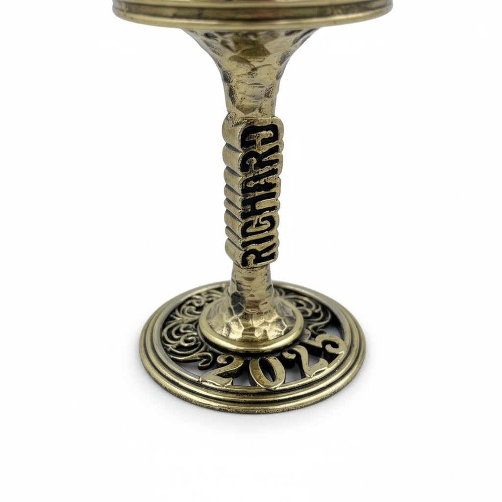 Personalized Wine Glass Set | Engraved Wine Glasses with Electroformed Stem & Base | Set of 2 or 4