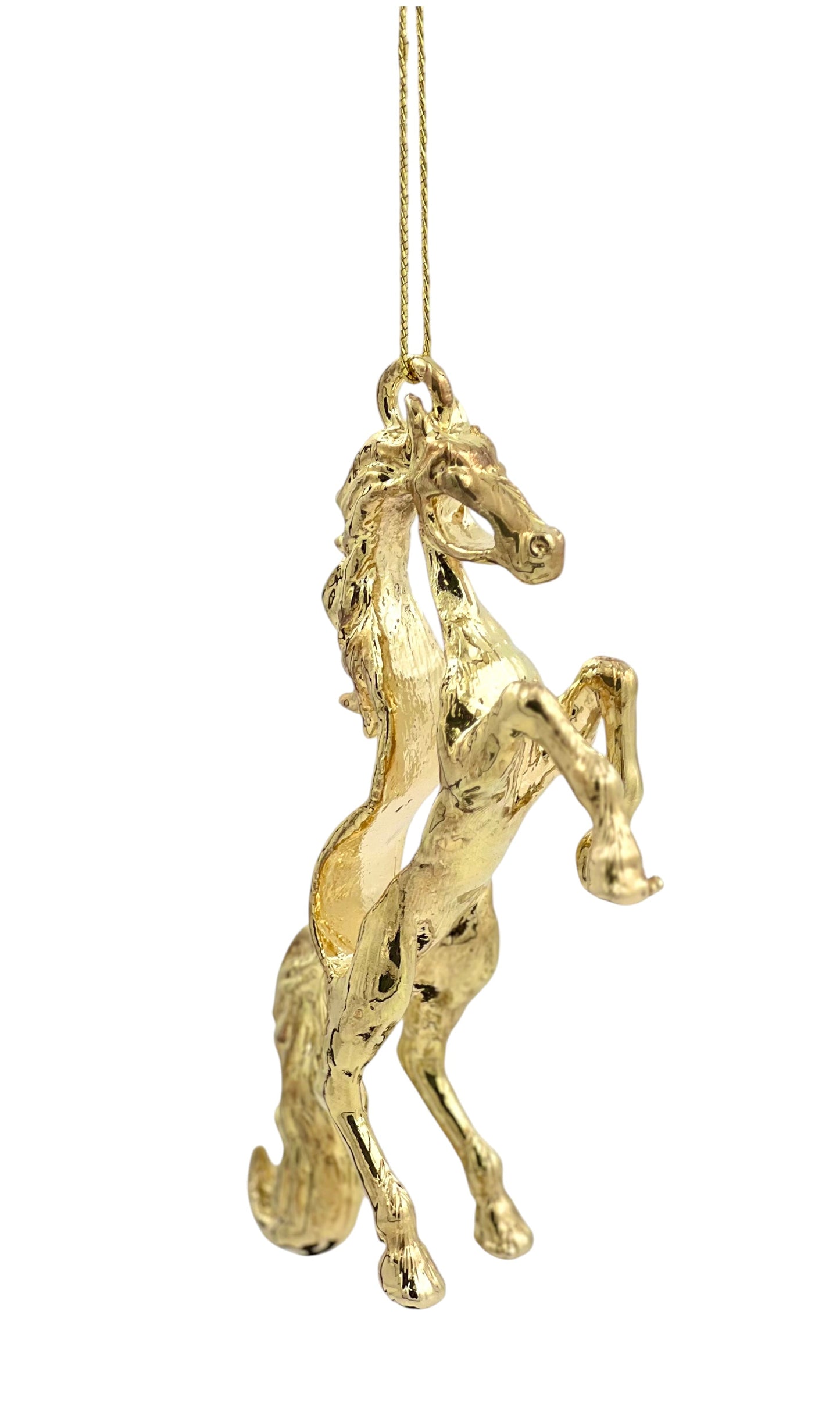 Horse Christmas Ornament | Metallic Tree Décor in Gold, Silver & Antique | Set of 2 or 4