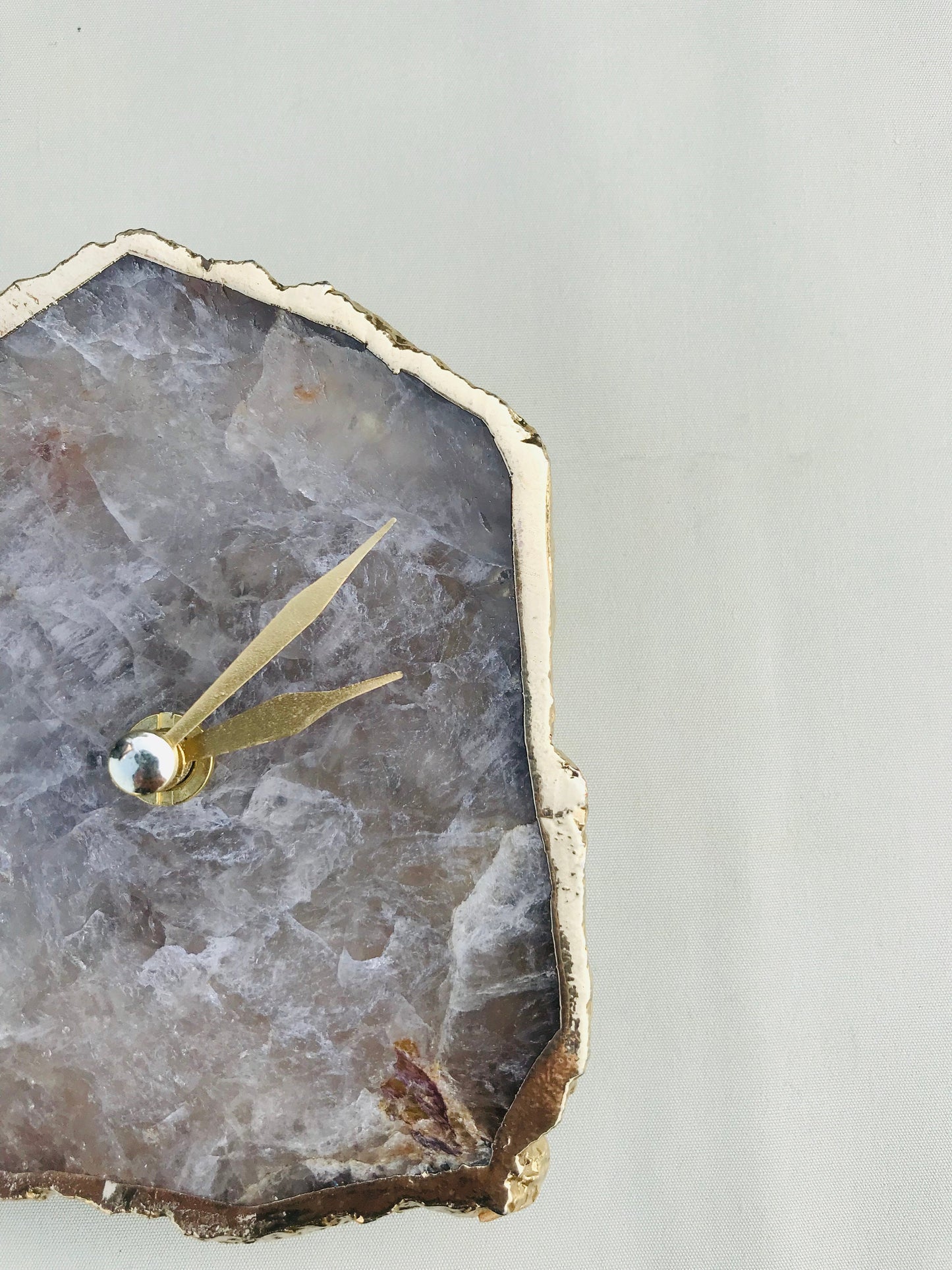 Smoky Grey Agate Desk/Wall Clock/Personalised Momento