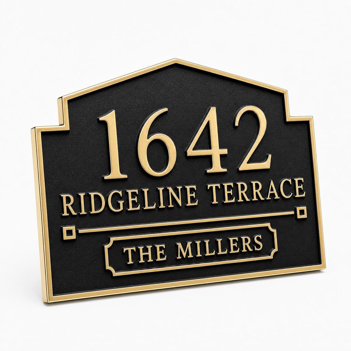 Personalized House Number Plaque | Custom Address Sign | Brass Family Name Street Sign