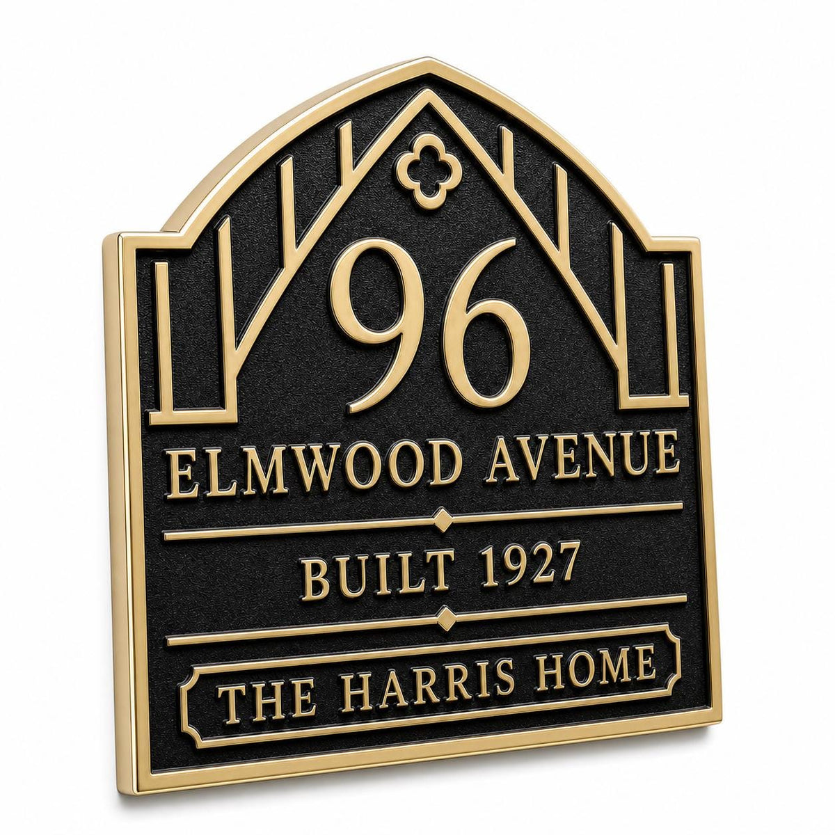 Personalized House Number Plaque | Custom Brass Address Sign