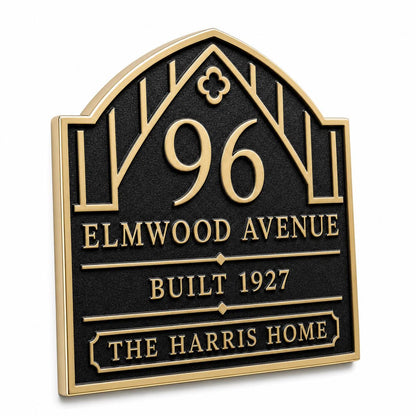Personalized House Number Plaque | Custom Brass Address Sign