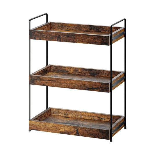 3-Tier Multi-Purpose Wooden Spice Rack/Bathroom Counter Cosmetic Organizer