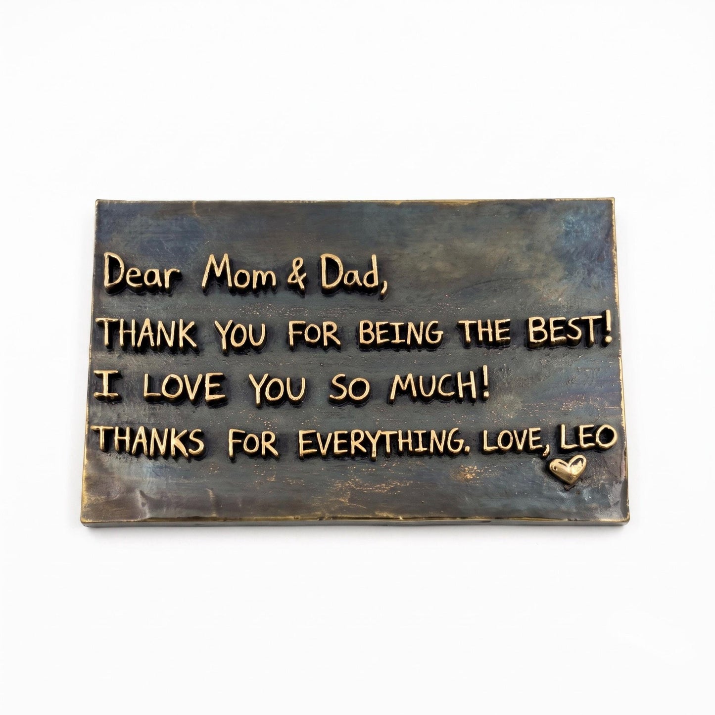 Custom Handwritten Note Plaque | Antique Brass Message Sign | Personalized Letter Keepsake Gift