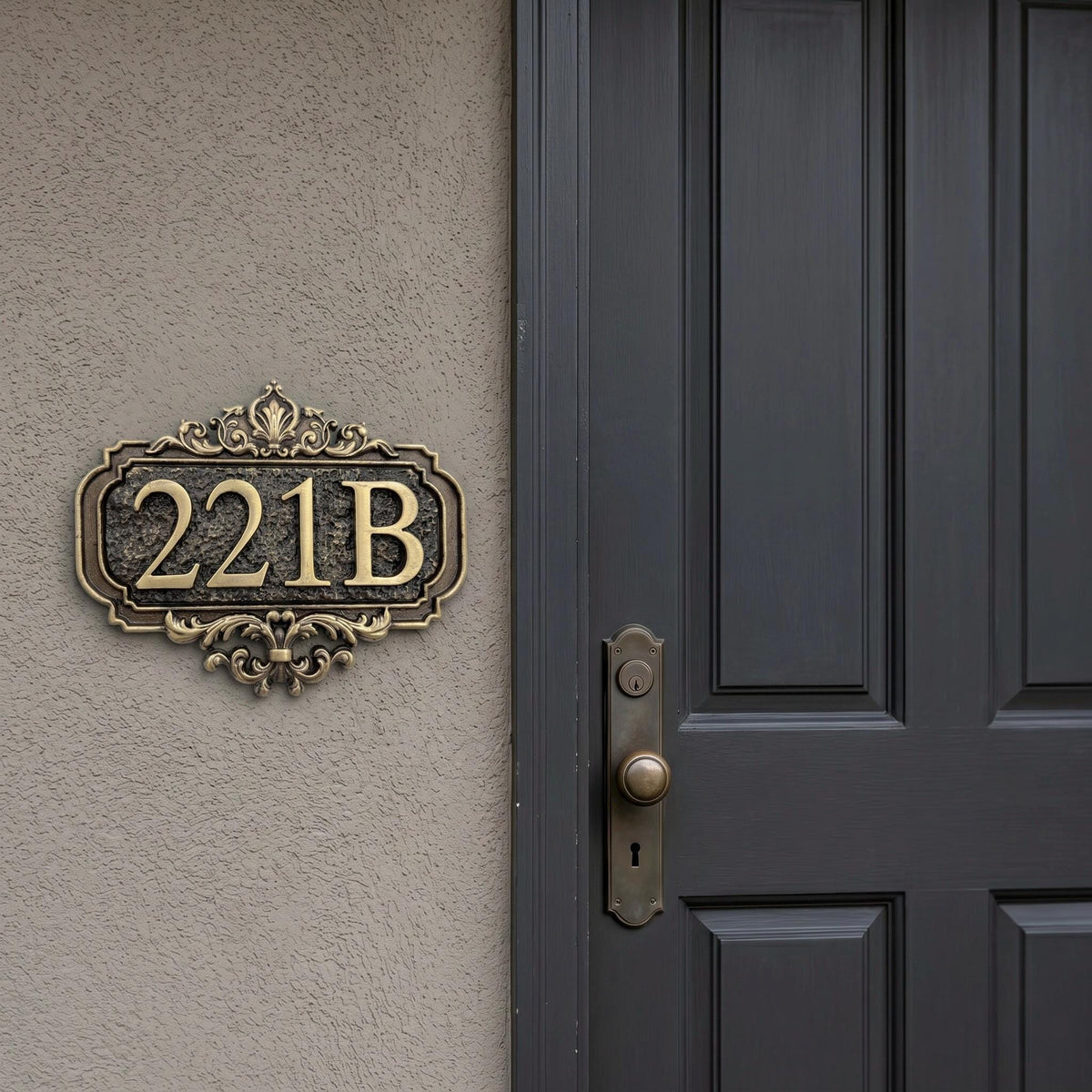 Custom Ornate House Number Sign | Victorian Gothic Brass Address Plaque | Antique Scrollwork Sign | Housewarming Gift