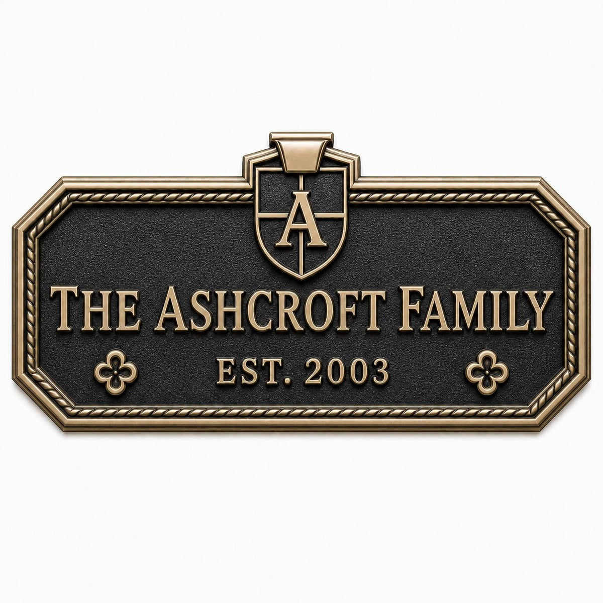 Personalised House Name Sign | Antique Brass Address Plaque | Custom Family Plaques