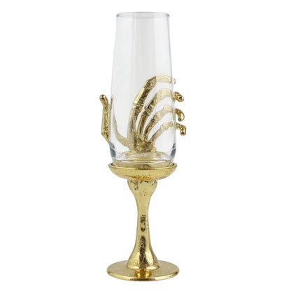 Set of 4 - Champagne Glasses | Cocktail Glasses | Halloween Glasses | Statement Barware | Gold, Antique or Silver Finish