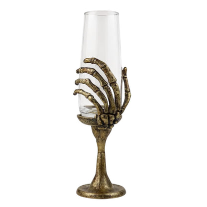 Set of 4 - Champagne Glasses | Cocktail Glasses | Halloween Glasses | Statement Barware | Gold, Antique or Silver Finish