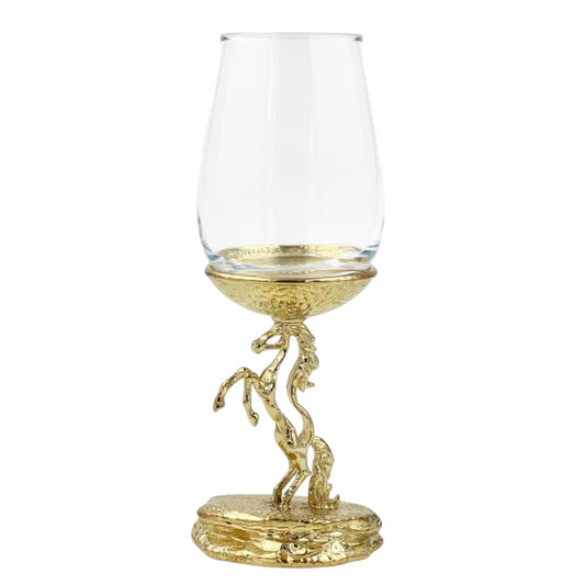 Set of 4 - Stallion Wine Glasses | Decorative Drinkware | Statement Barware | Antique, Gold or Silver Finish