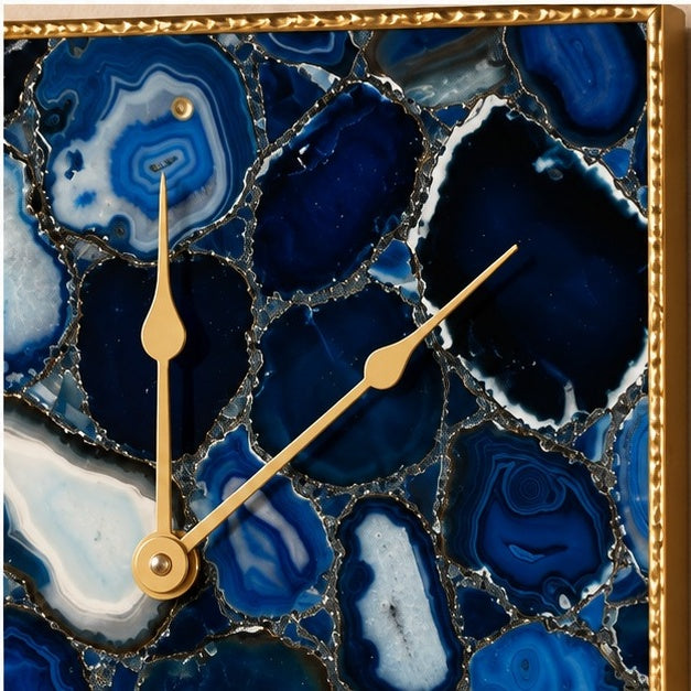 Blue Agate Wall Clock | Square