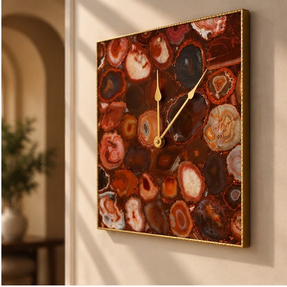 Red Agate Wall Clock | Square