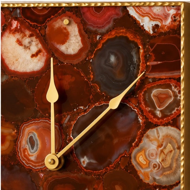 Red Agate Wall Clock | Square