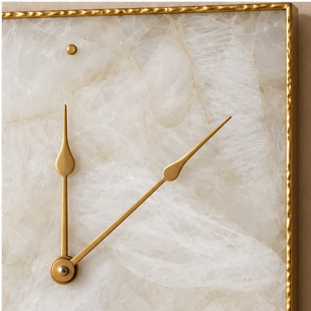 White Agate Wall Clock | Square