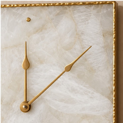 White Agate Wall Clock | Square