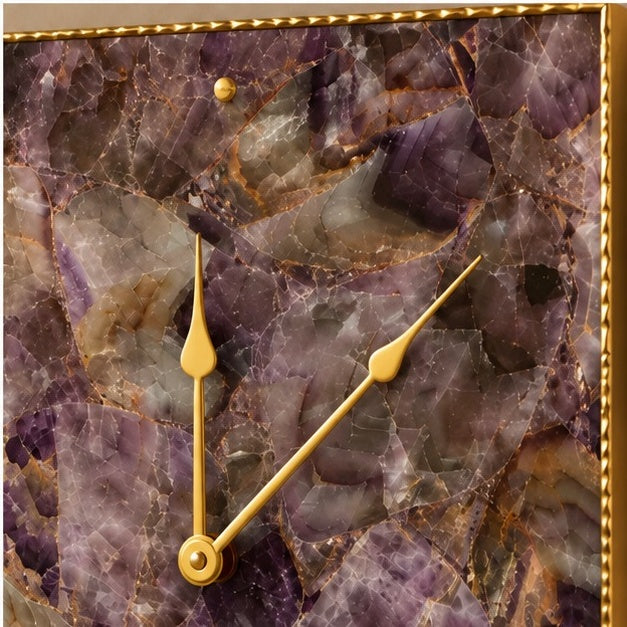 Amethyst Agate Wall Clock | Square