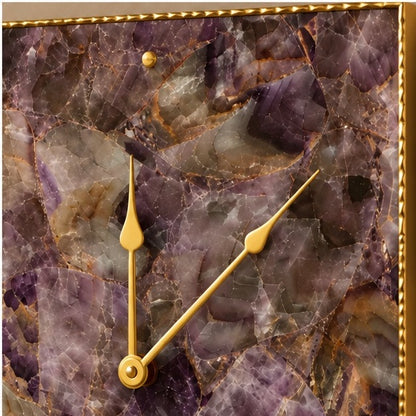 Amethyst Agate Wall Clock | Square