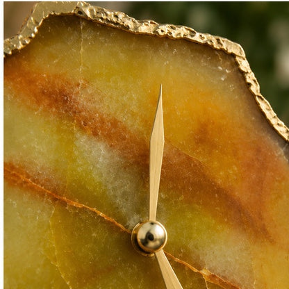 Mustard Agate Aventurine Desk/Wall Clock
