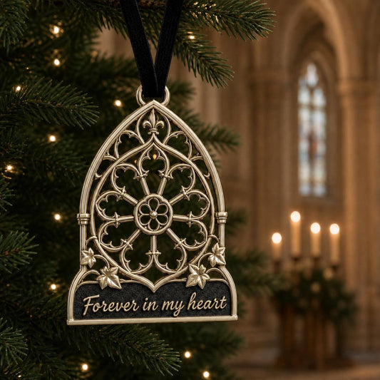 Large Personalized Memorial Ornament | Antique Brass Keepsake | Christmas Tree Decor